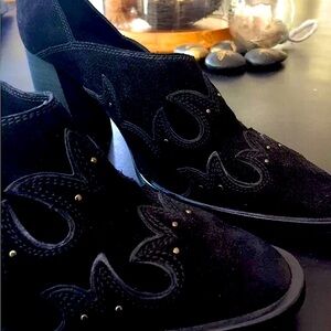 FREE PEOPLE Alamo Booties Black Suede 8